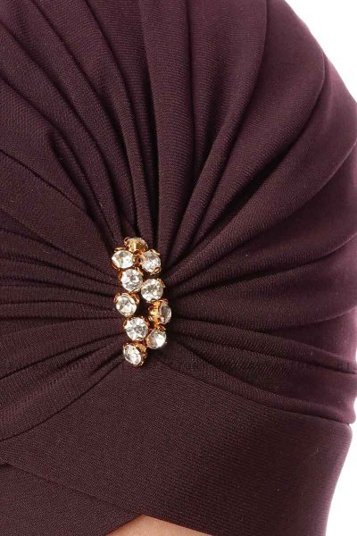Arwa - Pflaume Crepe Chiffon Turban - Sehr-i Sal