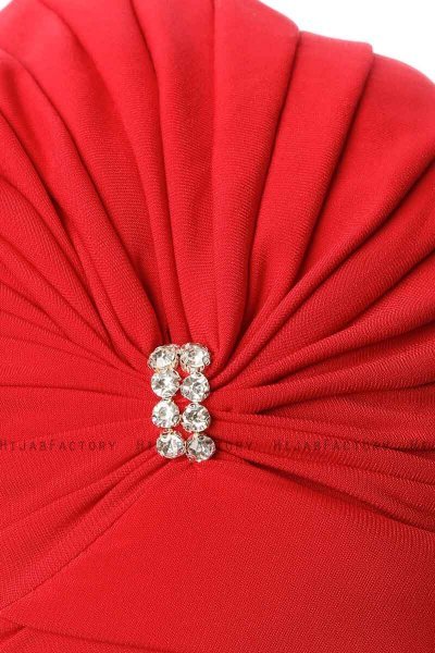 Arwa - Rot Crepe Chiffon Turban - Sehr-i Sal
