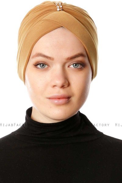 Arwa - Senf Crepe Chiffon Turban - Sehr-i Sal
