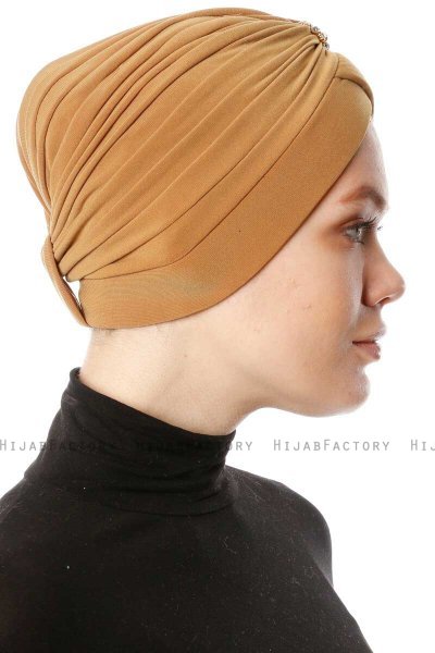 Arwa - Senf Crepe Chiffon Turban - Sehr-i Sal