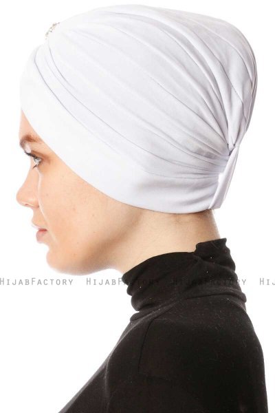 Arwa - Weiß Crepe Chiffon Turban - Sehr-i Sal