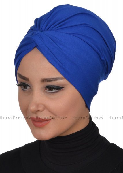 Astrid - Blau Baumwolle Turban - Ayse Turban