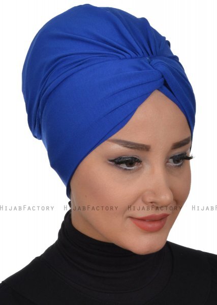 Astrid - Blau Baumwolle Turban - Ayse Turban