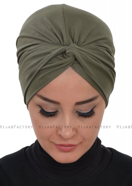 Astrid - Khaki Baumwolle Turban - Ayse Turban