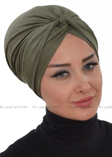 Astrid - Khaki Baumwolle Turban - Ayse Turban
