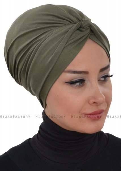 Astrid - Khaki Baumwolle Turban - Ayse Turban