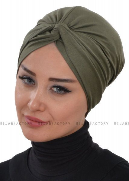Astrid - Khaki Baumwolle Turban - Ayse Turban