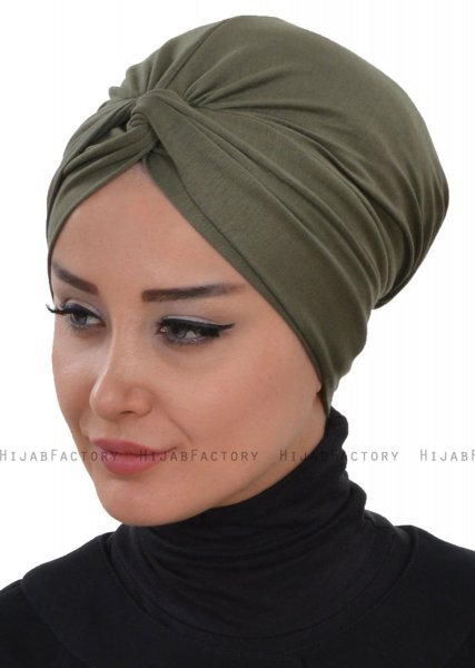Astrid - Khaki Baumwolle Turban - Ayse Turban