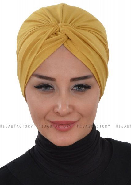 Astrid - Senf Baumwolle Turban - Ayse Turban