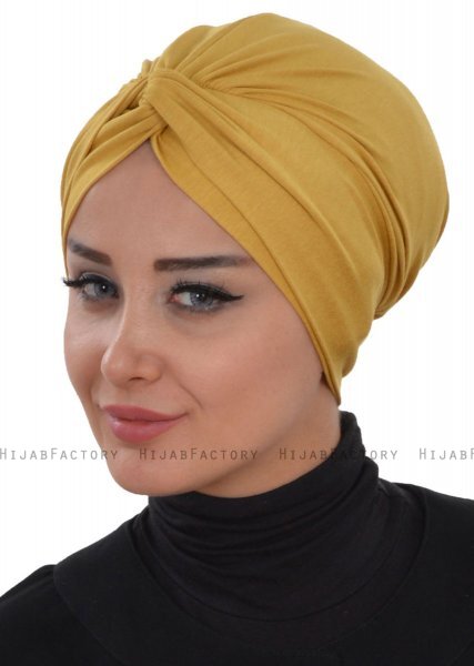 Astrid - Senf Baumwolle Turban - Ayse Turban