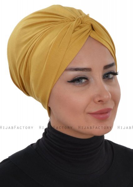 Astrid - Senf Baumwolle Turban - Ayse Turban