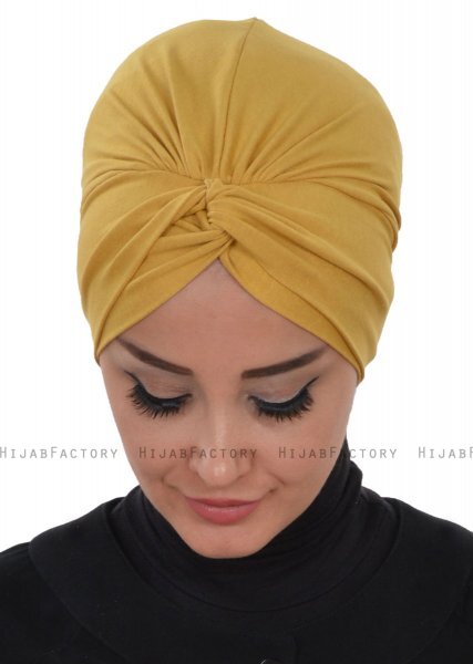 Astrid - Senf Baumwolle Turban - Ayse Turban