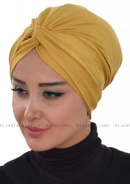 Astrid - Senf Baumwolle Turban - Ayse Turban