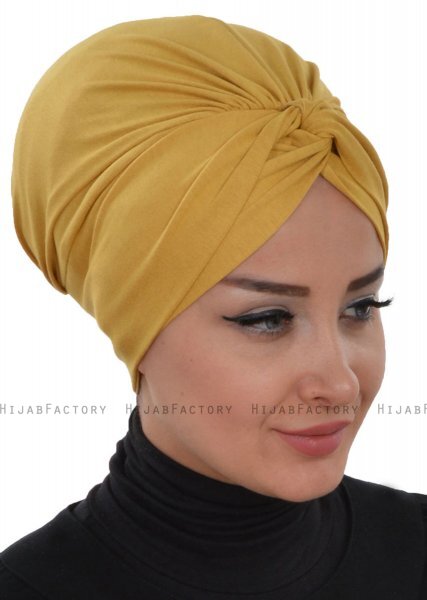 Astrid - Senf Baumwolle Turban - Ayse Turban