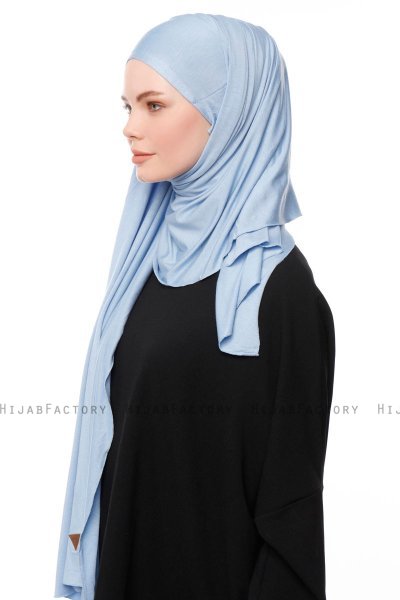 Asya - Hellblau Praktisch Viscose Hijab
