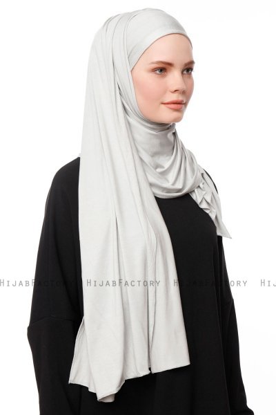 Asya - Hellgrau Praktisch Viscose Hijab
