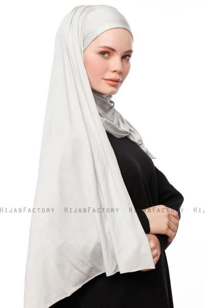 Asya - Hellgrau Praktisch Viscose Hijab