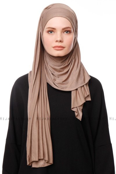 Asya - Dunkeltaupe Praktisch Viscose Hijab