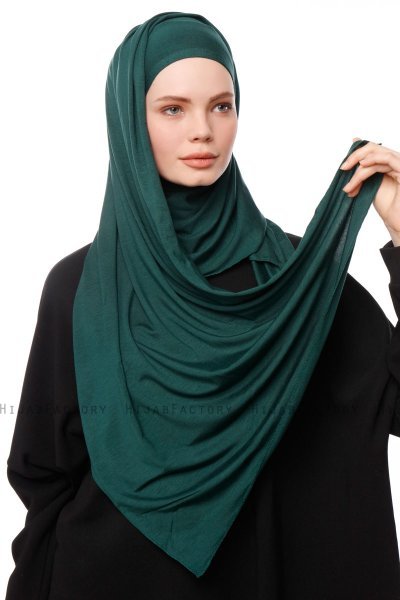 Asya - Dunkelgrün Praktisch Viscose Hijab
