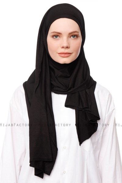 Asya - Schwarz Praktisch Viscose Hijab