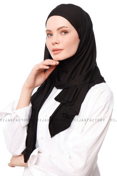 Asya - Schwarz Praktisch Viscose Hijab