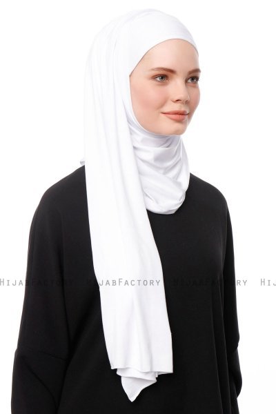 Asya - Weiß Praktisch Viscose Hijab