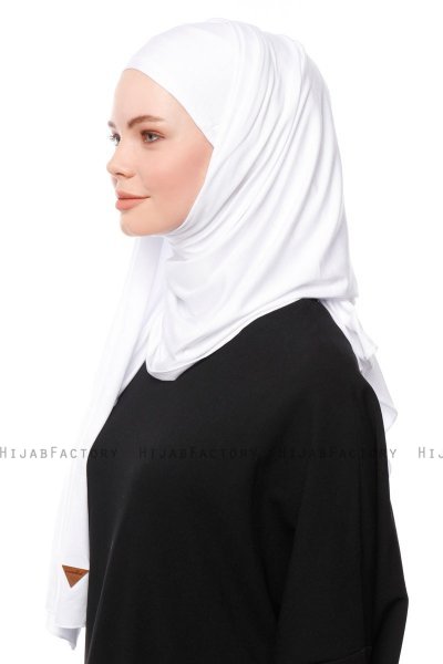 Asya - Weiß Praktisch Viscose Hijab