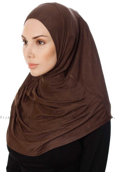 Ava - Braun One-Piece Al Amira Hijab - Ecardin