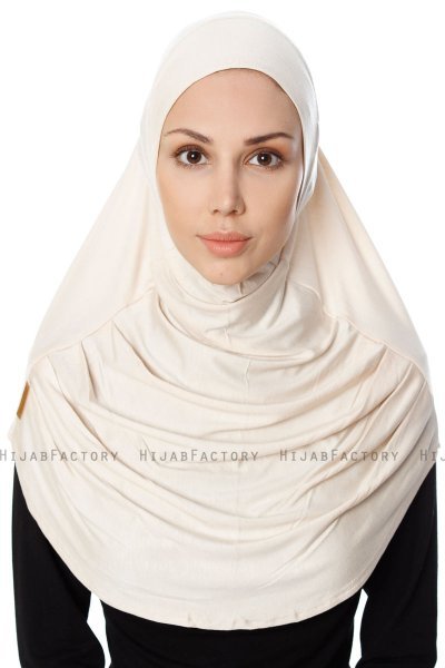 Ava - Leichte Beige One-Piece Al Amira Hijab - Ecardin