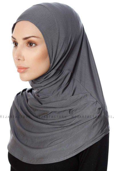 Ava - Dunkelgrau One-Piece Al Amira Hijab - Ecardin