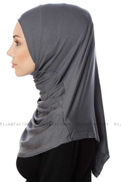 Ava - Dunkelgrau One-Piece Al Amira Hijab - Ecardin