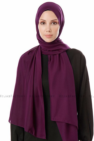 Ayla - Dunkelviolett Chiffon Hijab