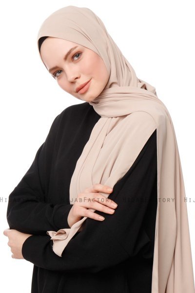 Aylin - Beige Medine Silk Hijab - Gülsoy