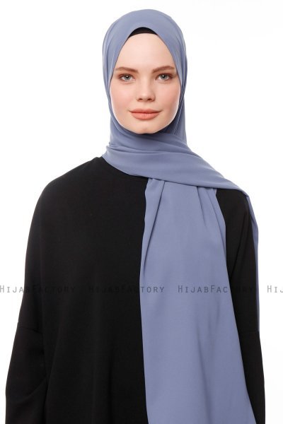 Aylin - Indigo Medine Silk Hijab - Gülsoy