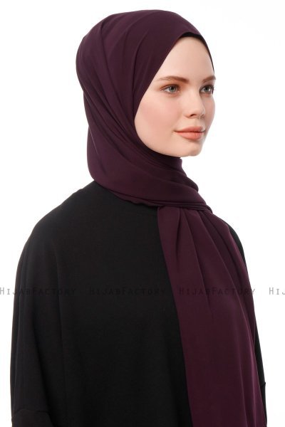 Aylin - Dunkelviolett Medine Silk Hijab - Gülsoy