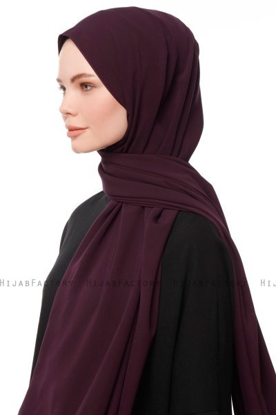 Aylin - Dunkelviolett Medine Silk Hijab - Gülsoy