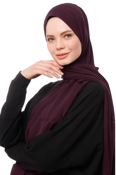 Aylin - Dunkelviolett Medine Silk Hijab - Gülsoy