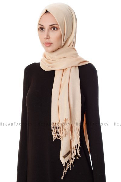 Aysel - Leichte Beige Pashmina Hijab - Gülsoy
