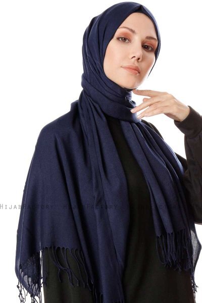Aysel - Navy Blau Pashmina Hijab - Gülsoy