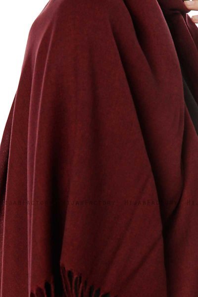 Aysel - Dunkel Bordeaux Pashmina Hijab - Gülsoy
