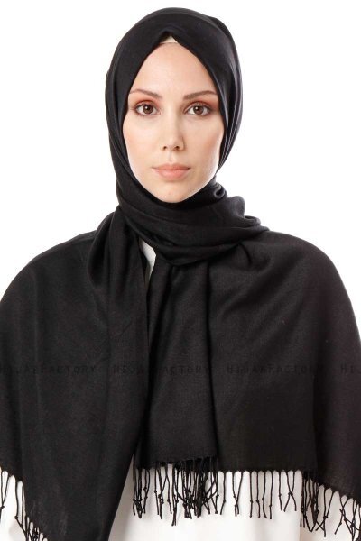 Aysel - Schwarz Pashmina Hijab - Gülsoy