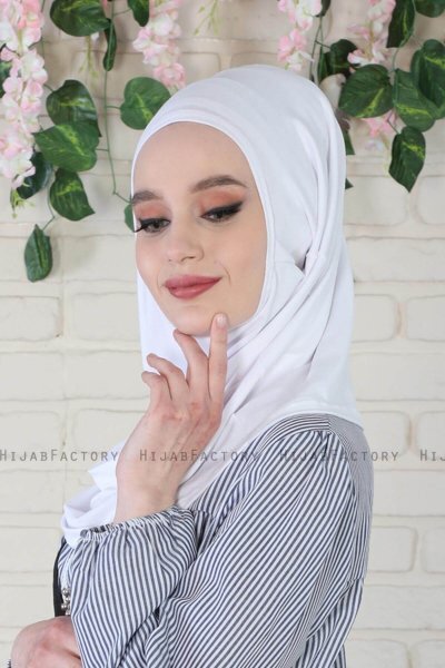 Wilda - Weiß Baumwolle Hijab