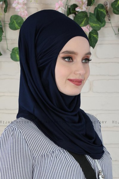 Wilda - Navy Blau Baumwolle Hijab