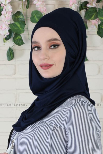 Wilda - Navy Blau Baumwolle Hijab