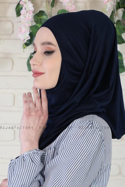 Wilda - Navy Blau Baumwolle Hijab