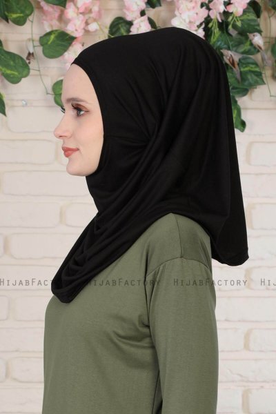 Wilda - Schwarz Baumwolle Hijab