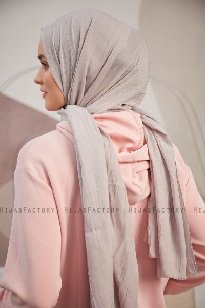 Serap - Beige Bamboo Crash Hijab