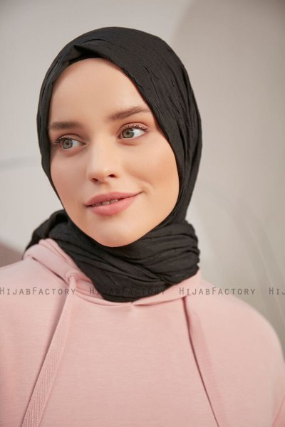 Serap - Schwarz Bamboo Crash Hijab