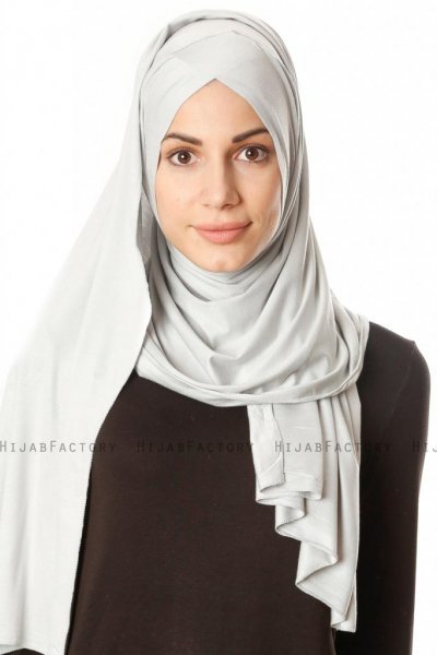Betul - Hellgrau 1X Jersey Hijab - Ecardin