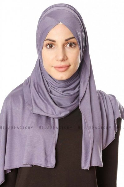 Betul - Dunkelviolett 1X Jersey Hijab - Ecardin